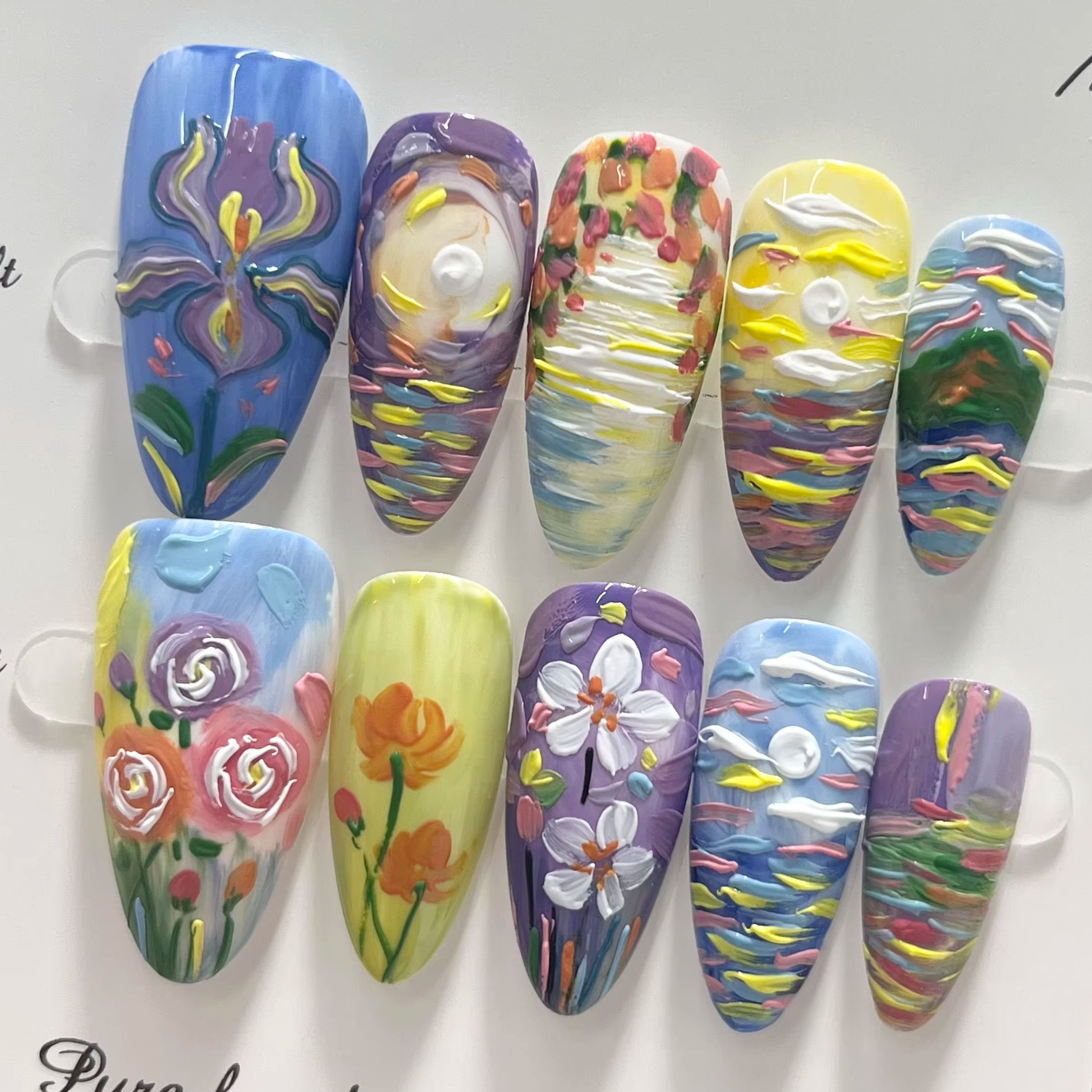 Amandelvormig Van Gogh Sterren - Nail Art Van Gogh recensie en prijs